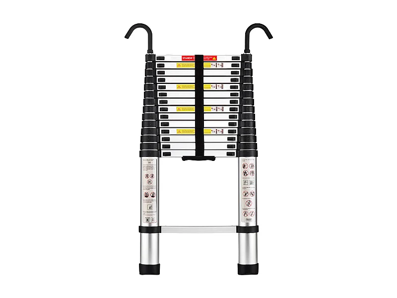 Échelle télescopique pliante en aluminium de 4,4 mètres avec main courante, capacité de charge maximale de 150 kilogrammes