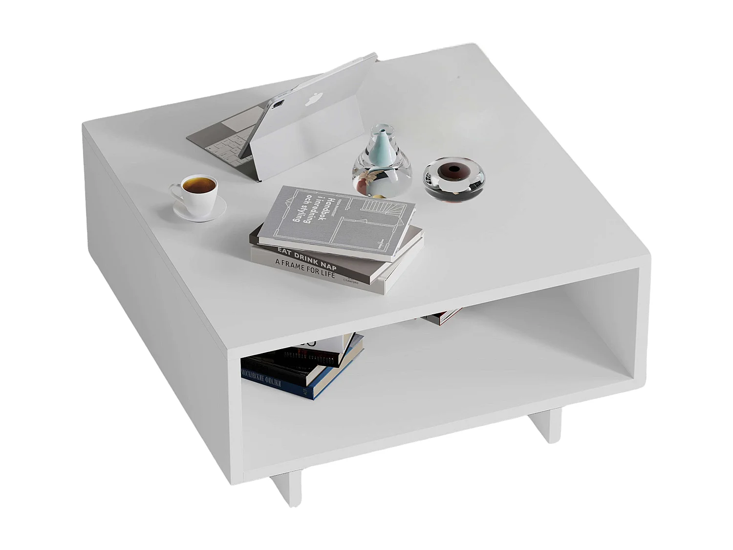Mesa de Centro Capuchino Blanco 60x32x60cm Comedor