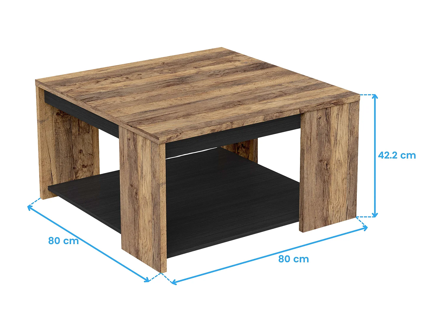 Mesa Centro Mónaco Roble Saloon Negro 42x80 cm