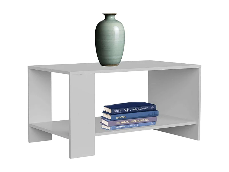 Mesa Centro Salón Comedor Blanco Mate 90x46 cm Estilo Contemporáneo