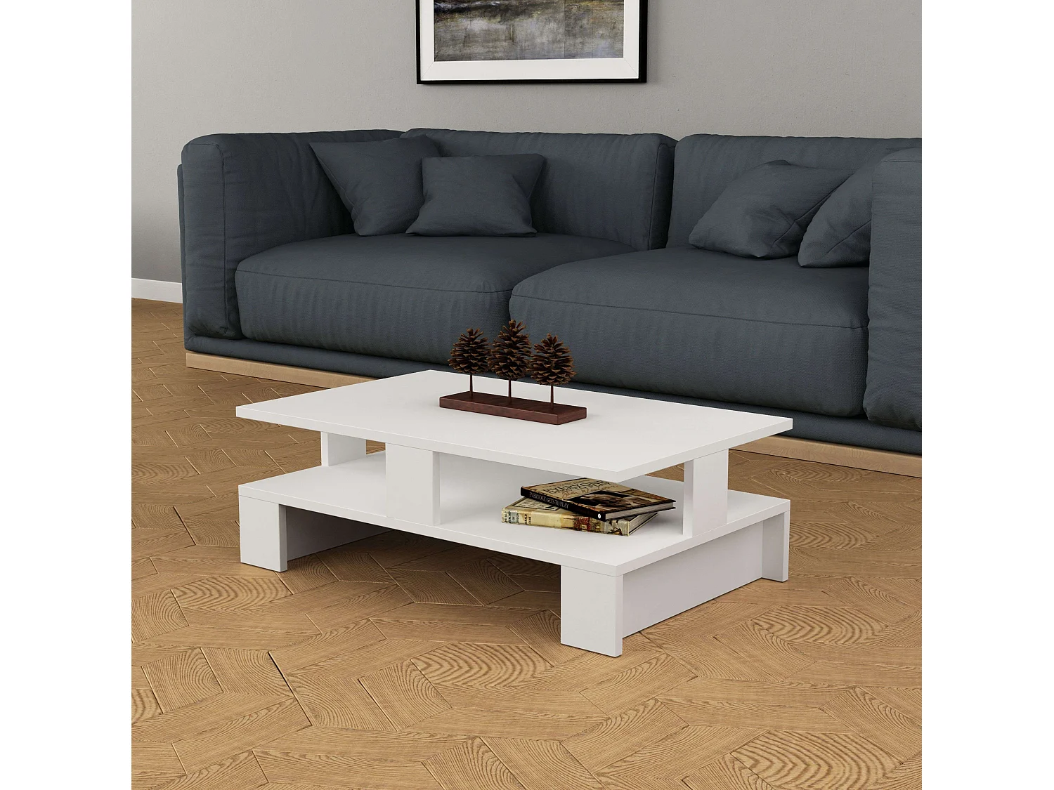 Mesa Centro Palace Blanco 80x28x50cm Comedor Moderno