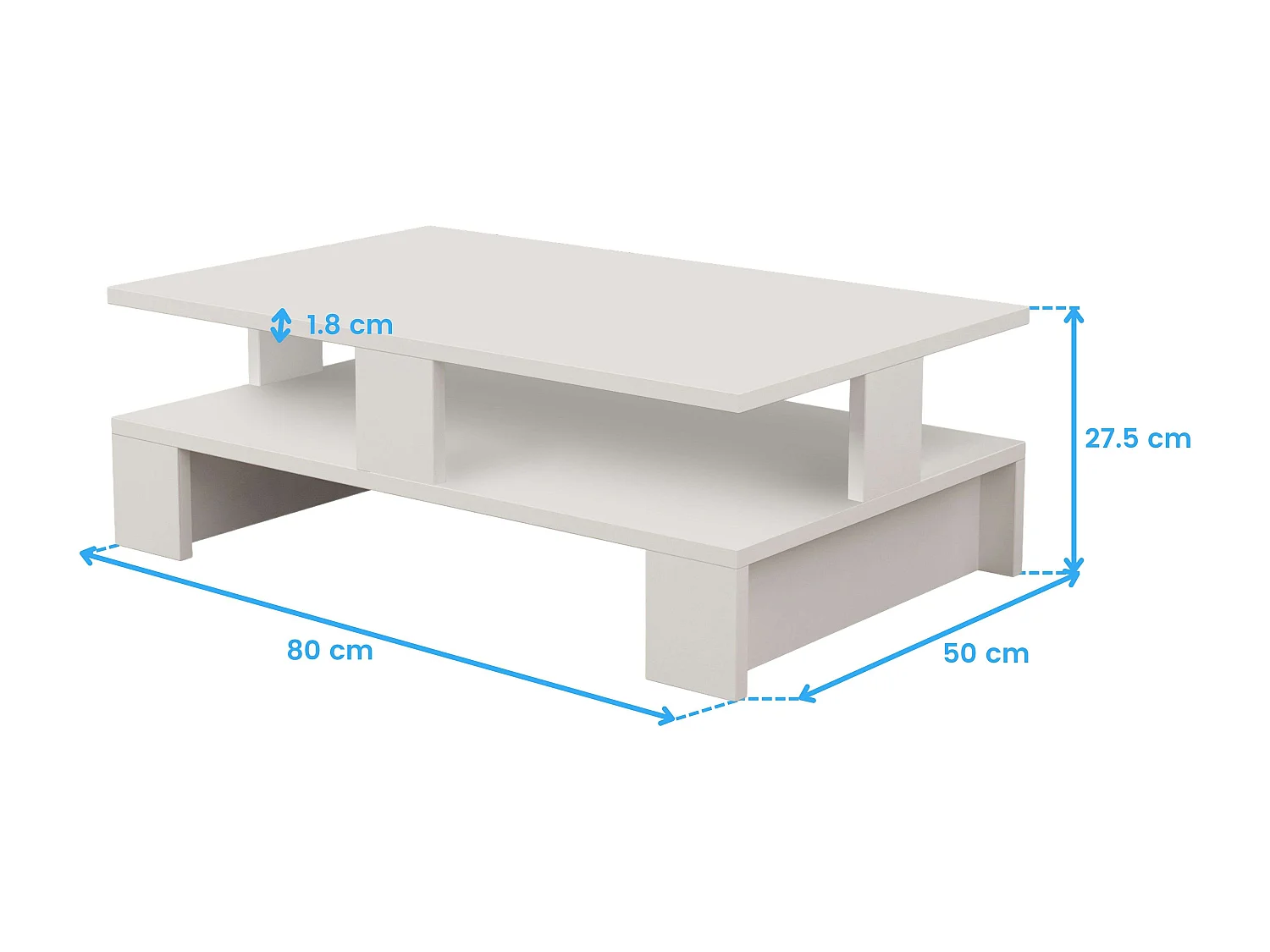 Mesa Centro Palace Blanco 80x28x50cm Comedor Moderno
