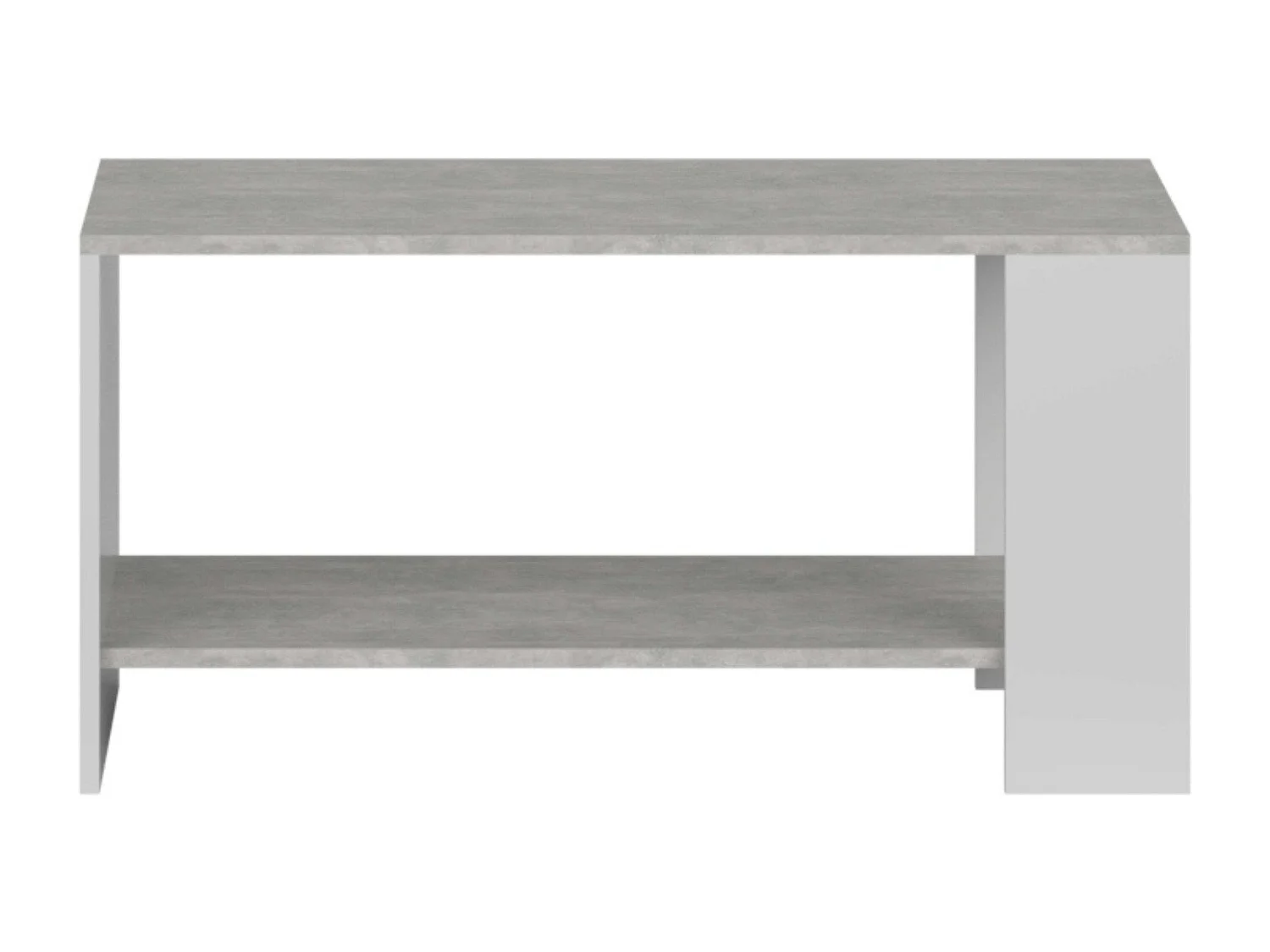Mesa de centro Mira para sala de estar, cor cimento branco, melamina, 90x50x46 cm