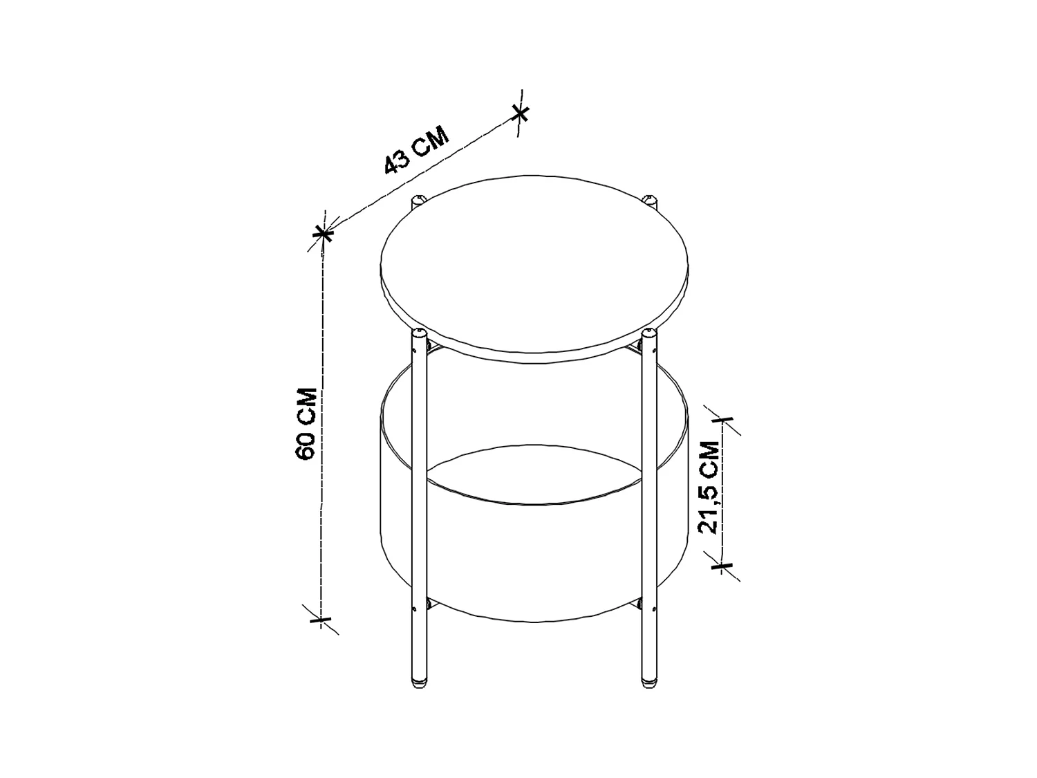 Nyx Mesa de Centro Gris 43x60cm Roble Safir, Patas Metal y Melamina