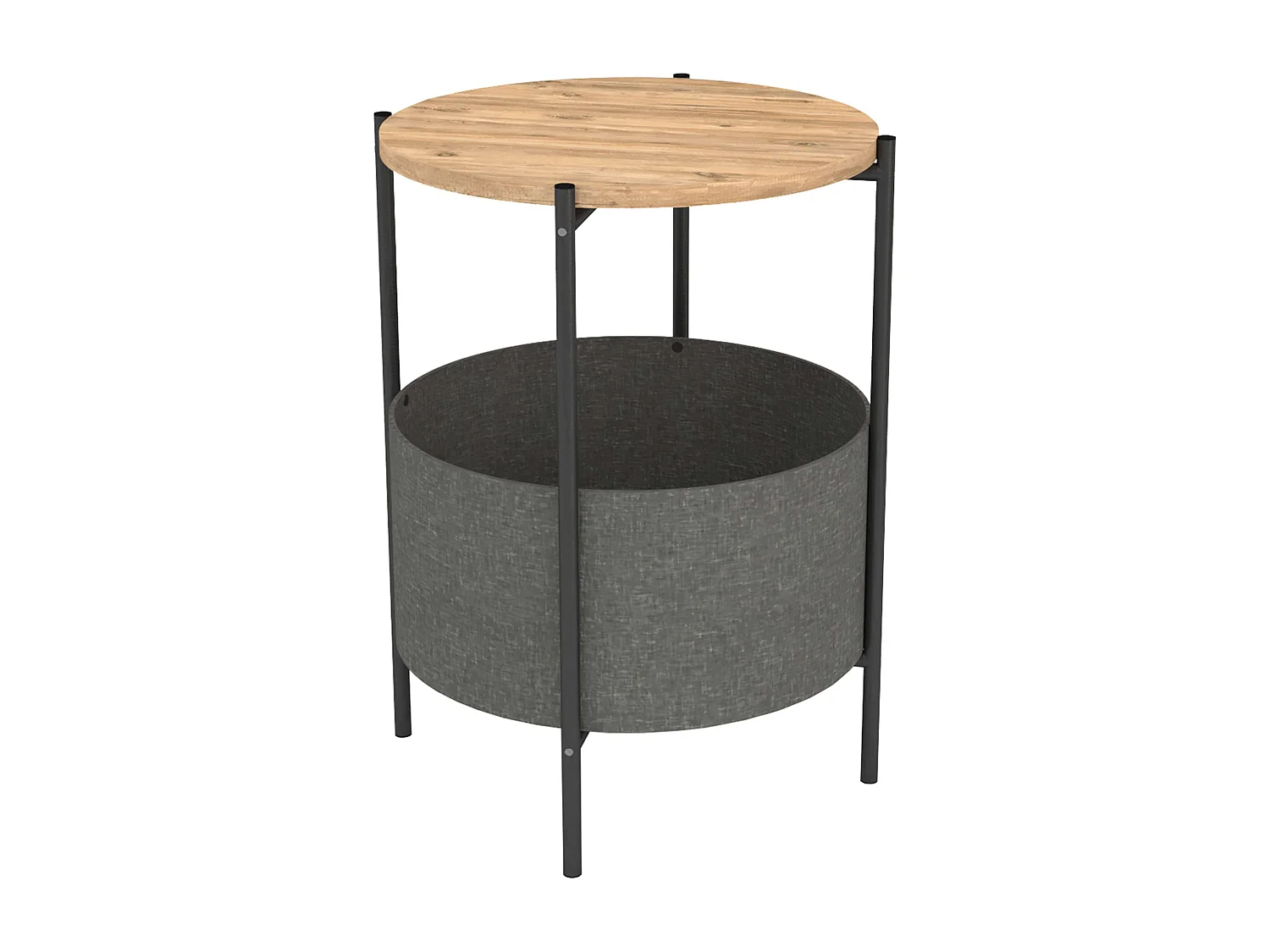 Nyx Mesa de Centro Gris 43x60cm Roble Safir, Patas Metal y Melamina