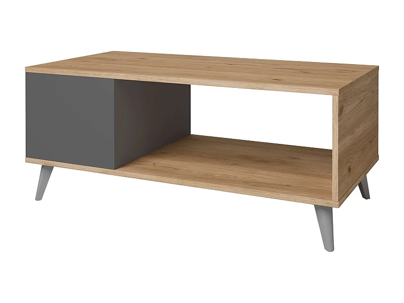 Mesa de centro Odda color pizarra naturale industrial 100x42x50 cm