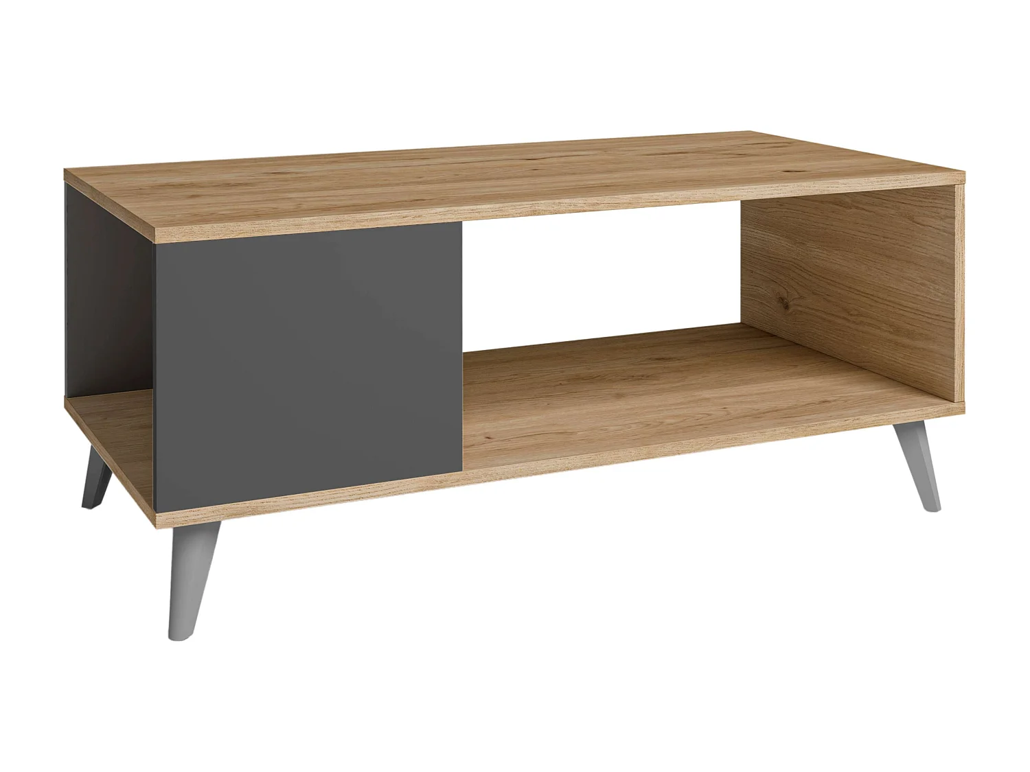 Mesa de centro Odda color pizarra naturale industrial 100x42x50 cm