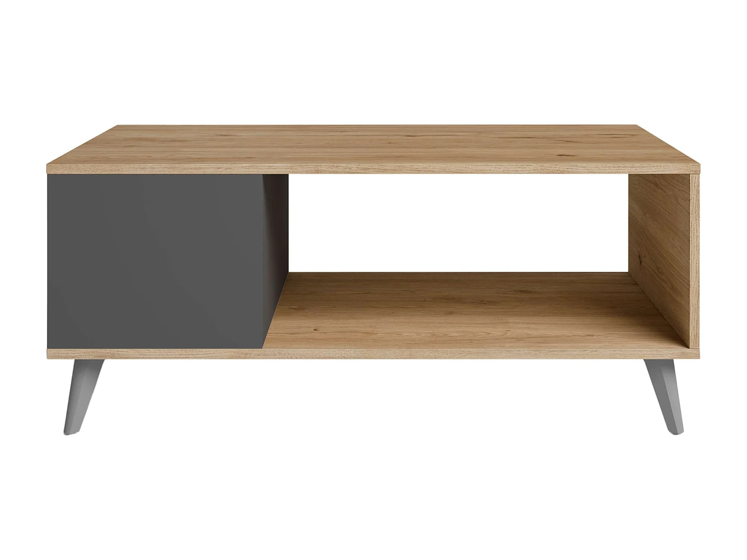 Mesa de centro Odda color pizarra naturale industrial 100x42x50 cm