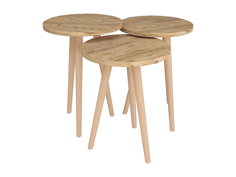 Mesas Centro Salón 3 Uds Roble Safir y Haya