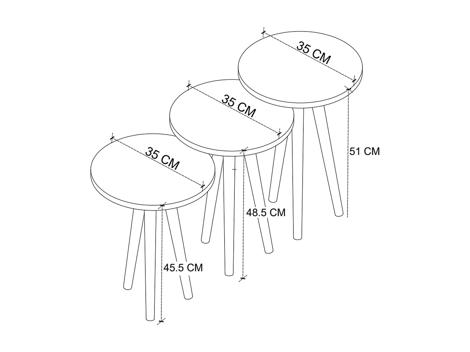 Mesas Centro Salón 3 Uds Roble Safir y Haya