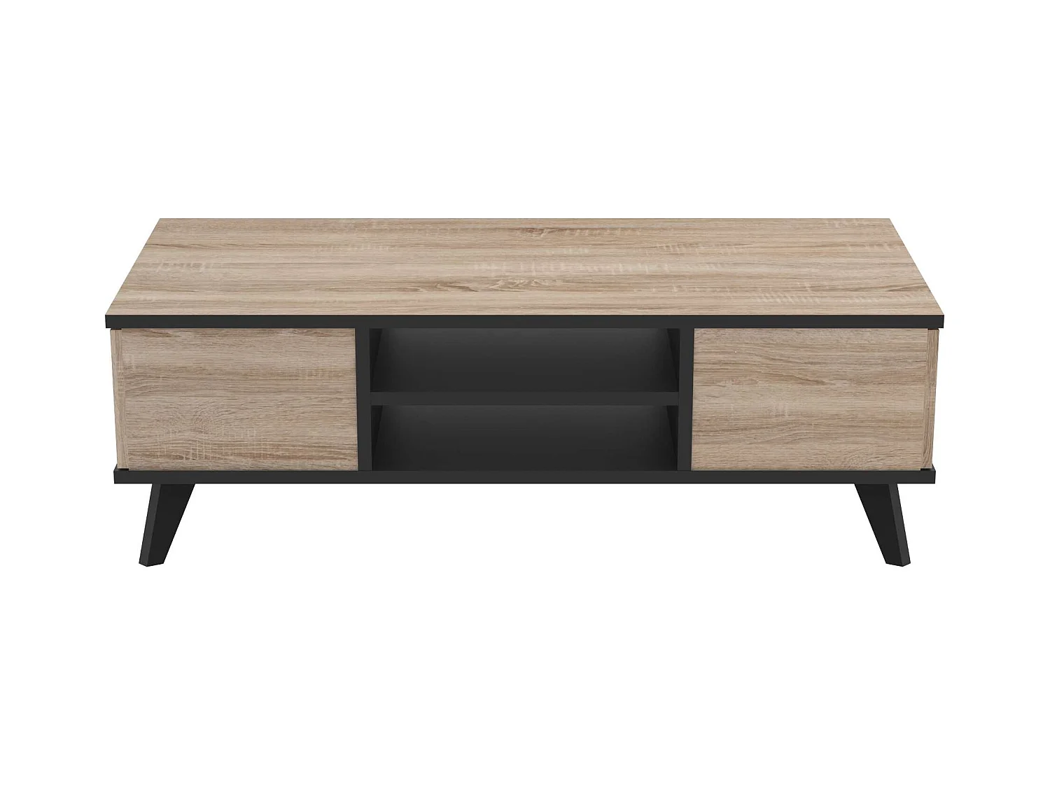 Mesa centro Salón Wayne Roble/Negro 107x35x50 cm