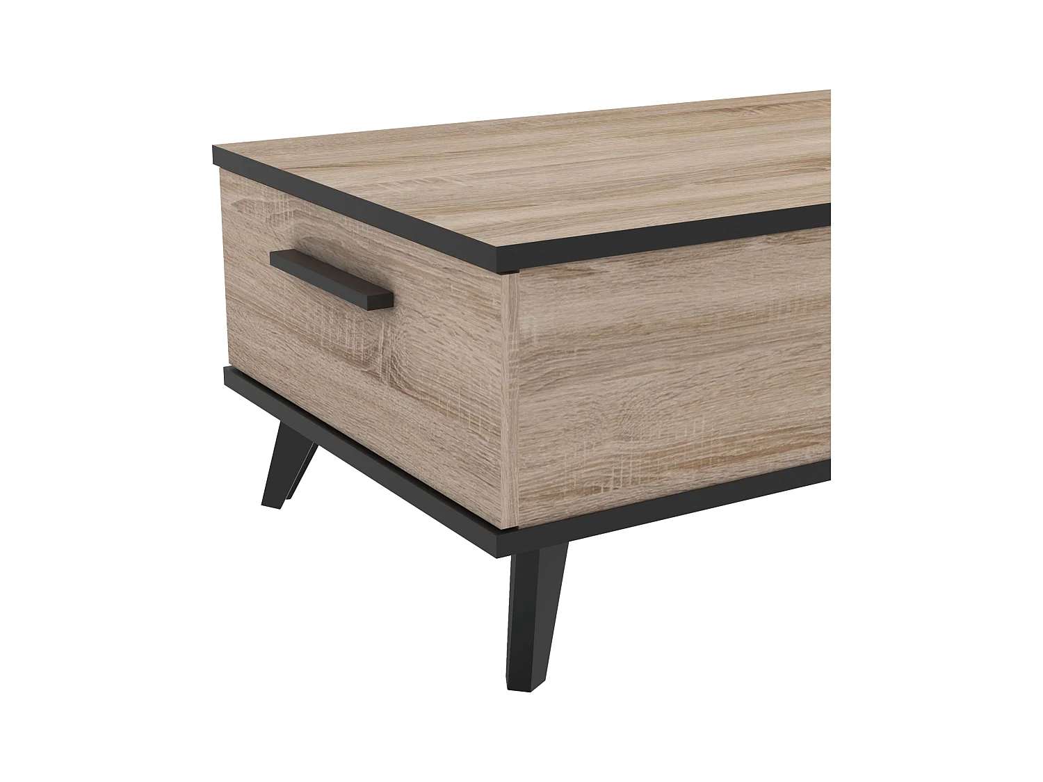 Mesa centro Salón Wayne Roble/Negro 107x35x50 cm