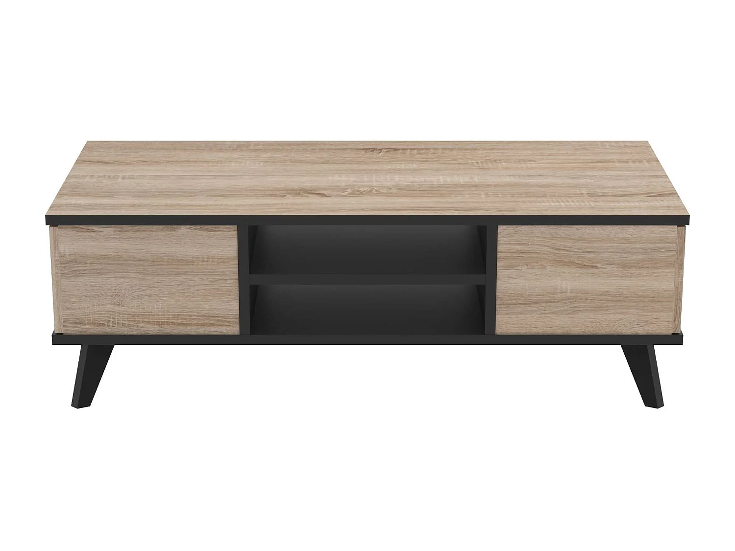 Mesa centro Salón Wayne Roble/Negro 107x35x50 cm