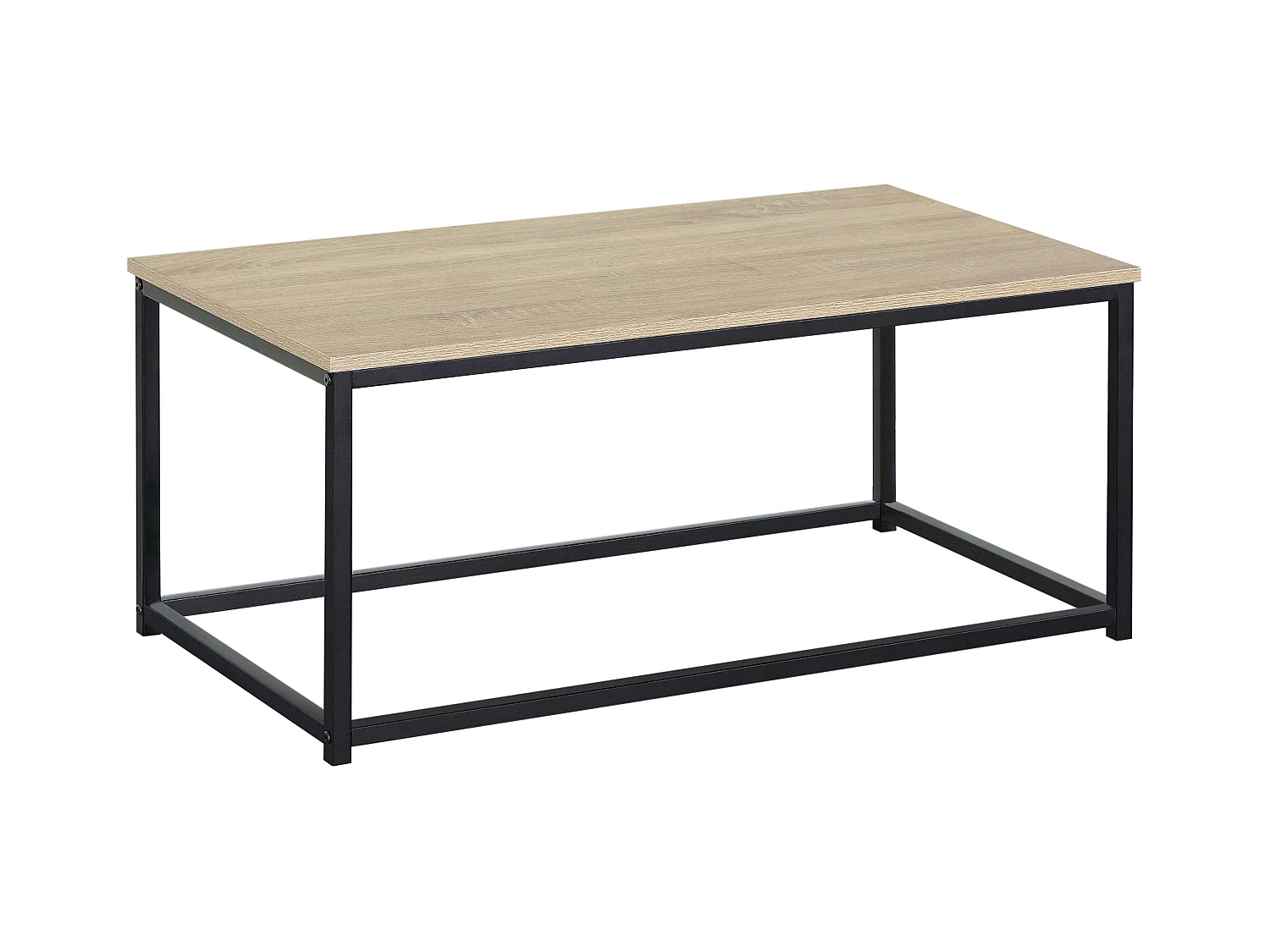 Mesa centro fija Cambrian metálica roble claro/negro 90x40x48 cm