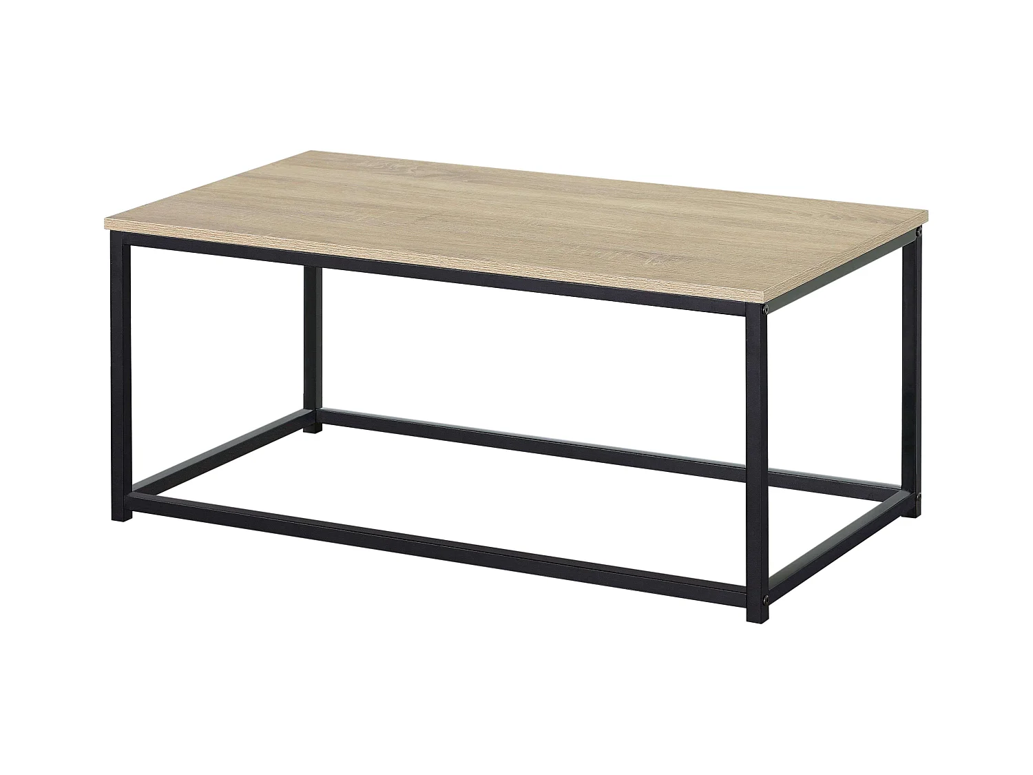 Mesa centro fija Cambrian metálica roble claro/negro 90x40x48 cm
