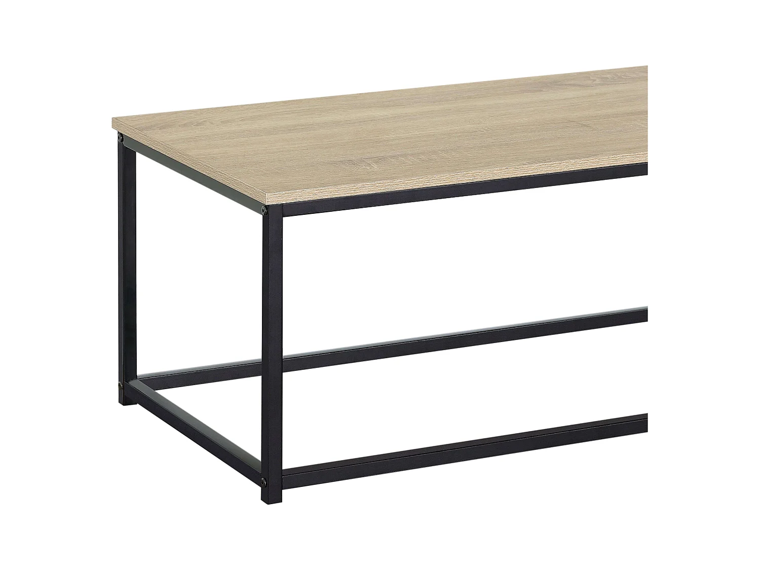 Mesa centro fija Cambrian metálica roble claro/negro 90x40x48 cm