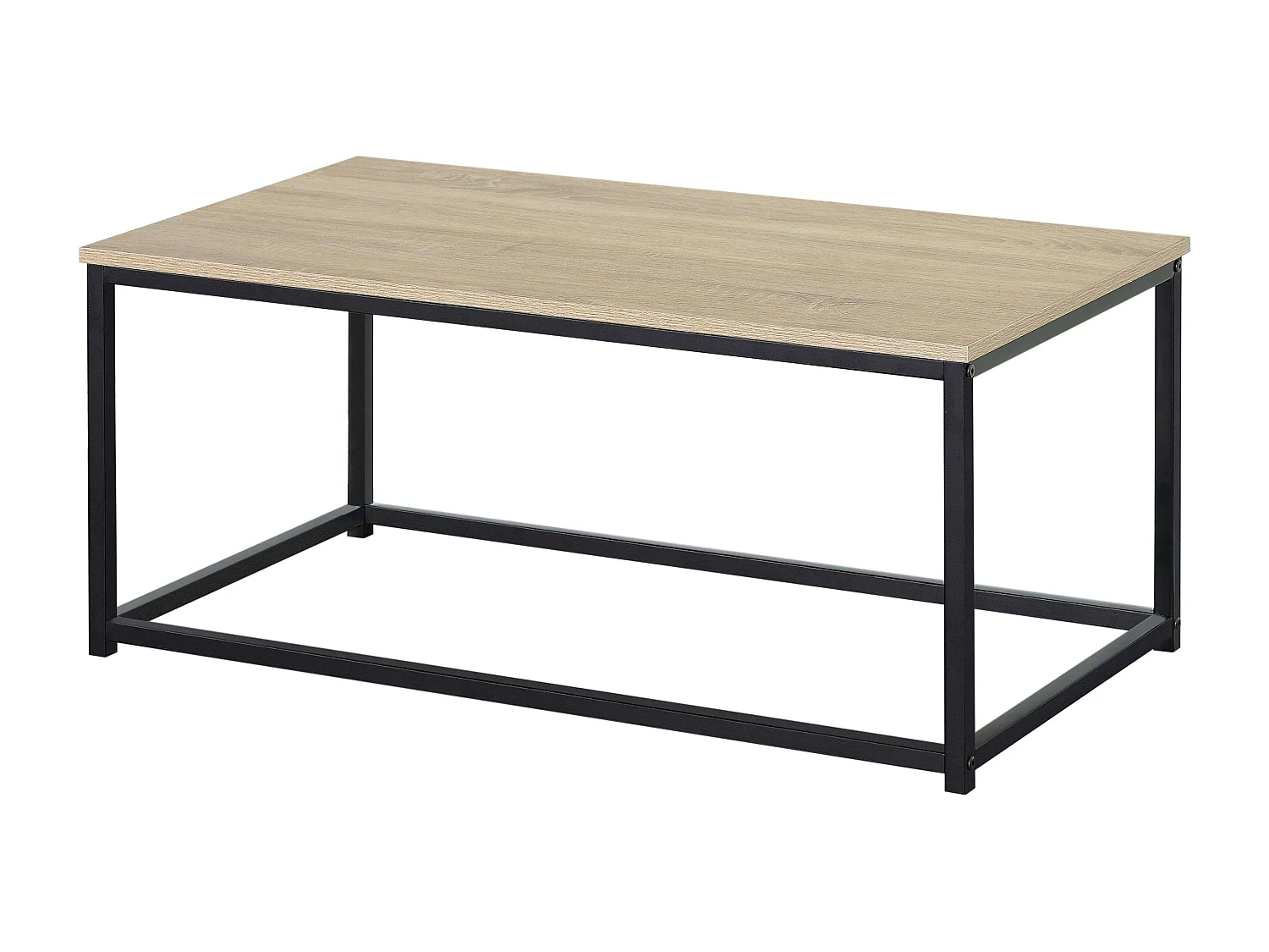 Mesa centro fija Cambrian metálica roble claro/negro 90x40x48 cm