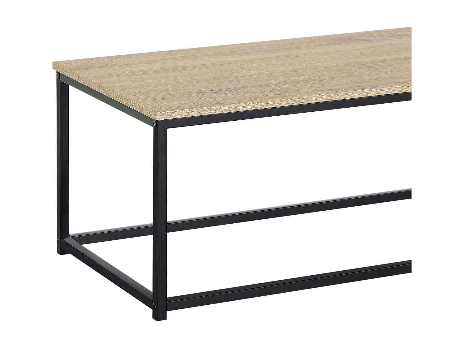 Mesa centro fija Cambrian metálica roble claro/negro 90x40x48 cm