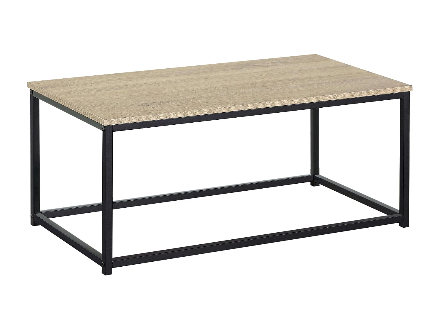 Mesa centro fija Cambrian metálica roble claro/negro 90x40x48 cm