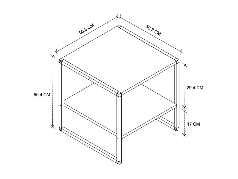 Mesa Centro Salón Rus Base Negra y Roble Safir 50 cm