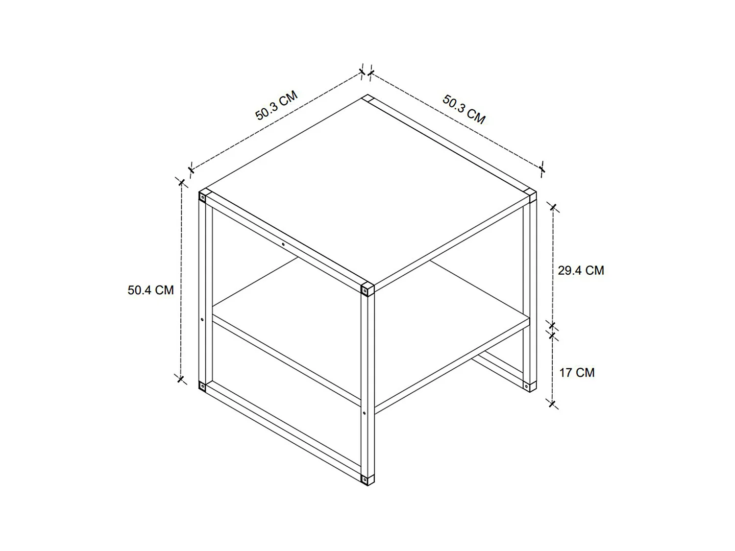 Mesa Centro Salón Rus Base Negra y Roble Safir 50 cm