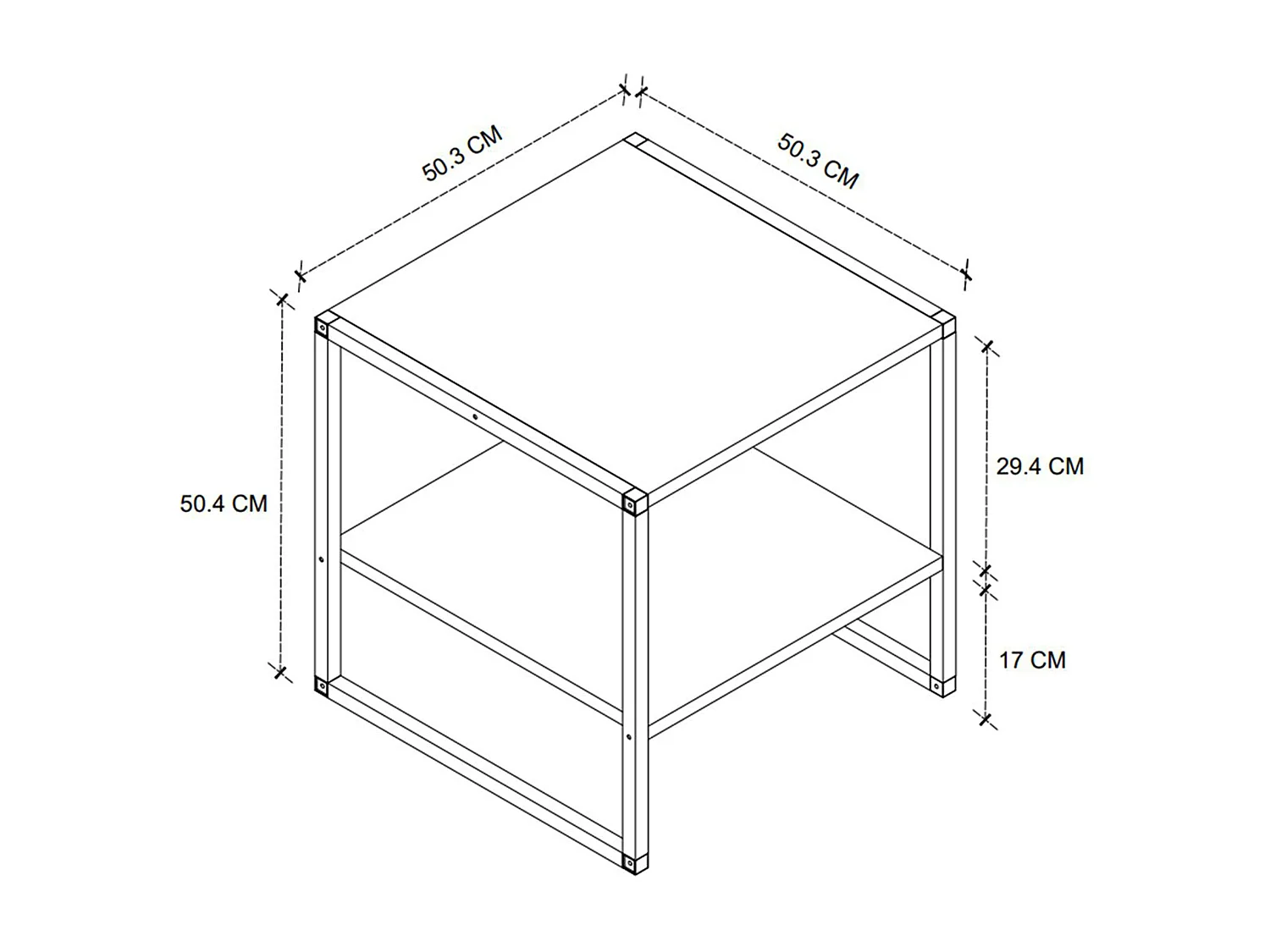 Mesa Centro Salón Rus Base Negra y Roble Safir 50 cm