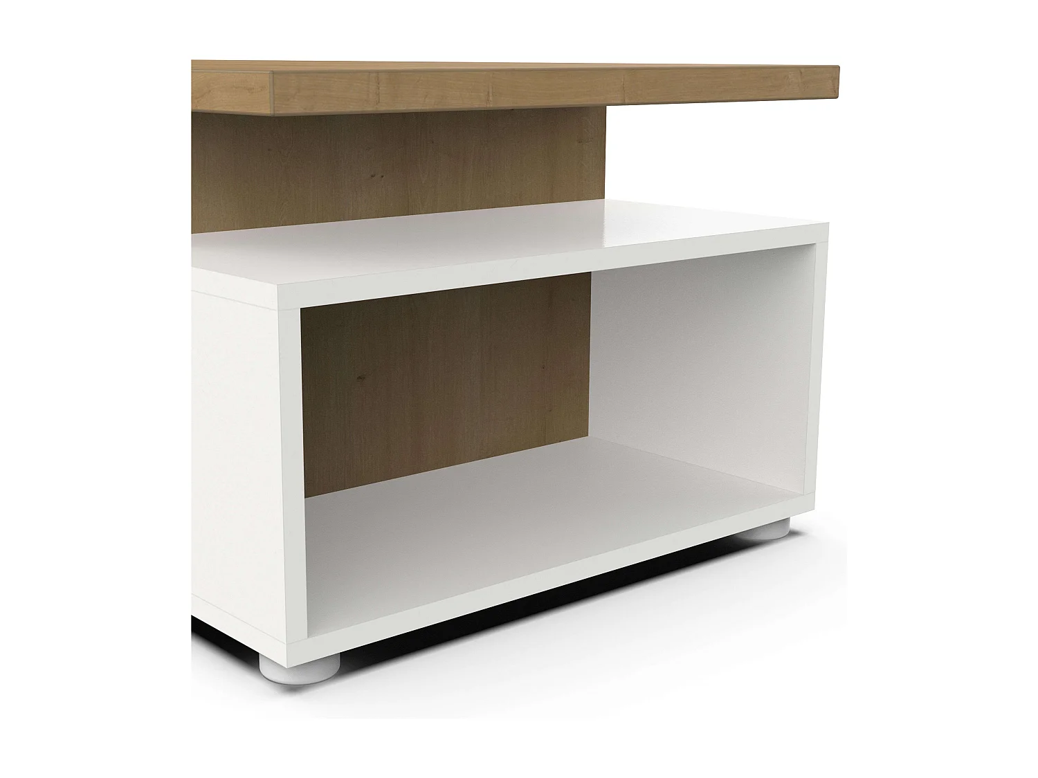 Mesa Centro Fija Acces Roble Hamilton Blanco Mate 92x50 cm