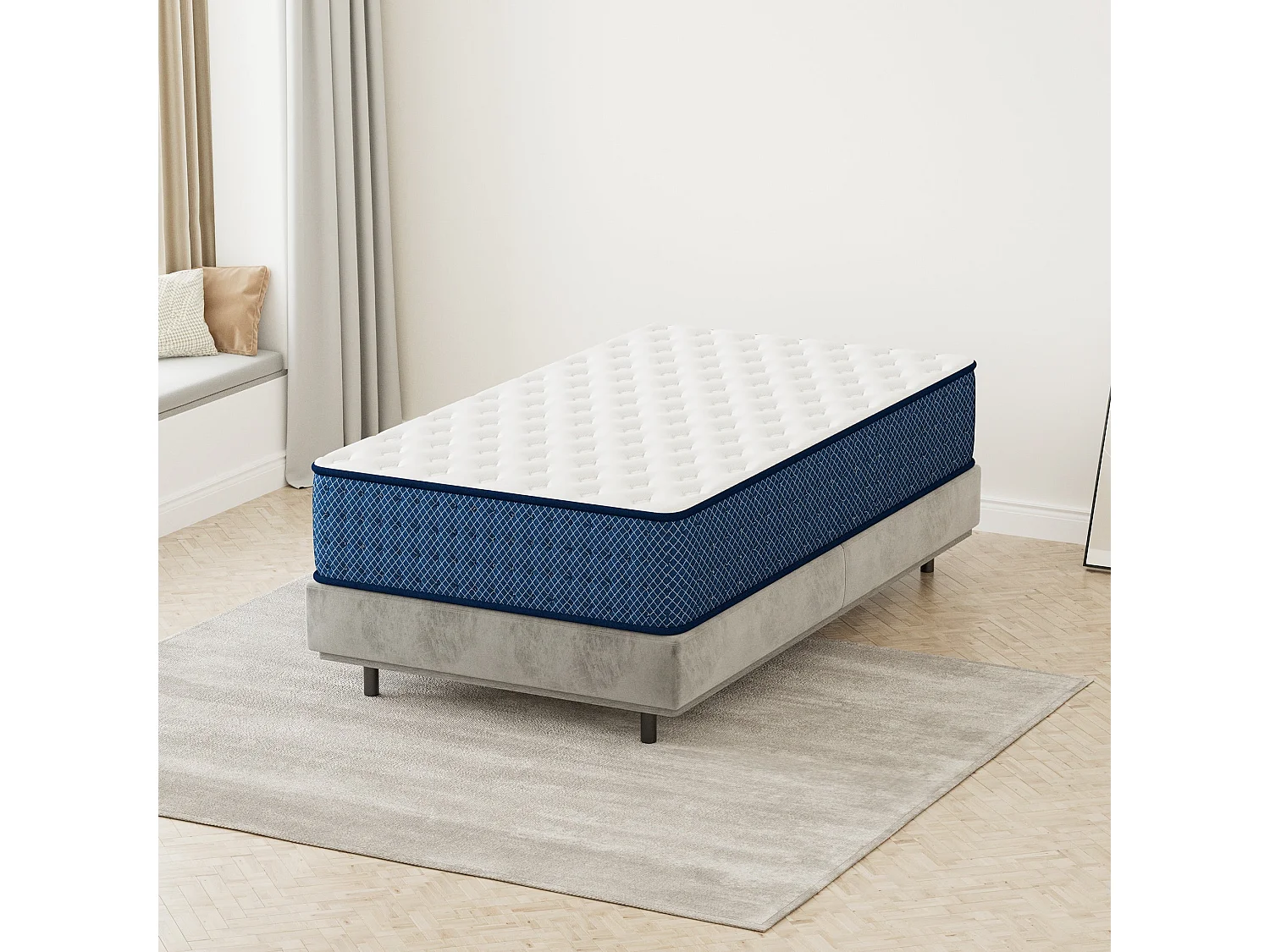 Matelas mousse 140x190 cm, epaisseur 30 cm Ferme 7 zones de confort en mousse, Réversible Soutien