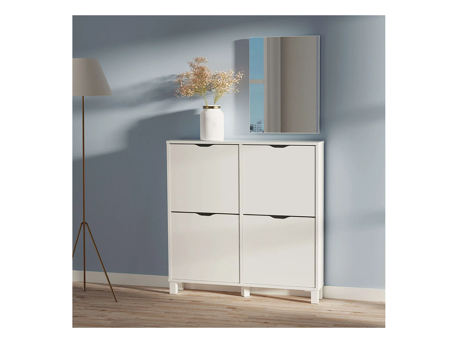 Zapatero Recibidor Mary con Espejo Susp. 97 cm