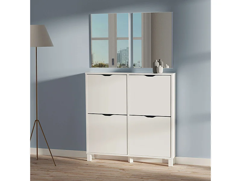 Zapatero Recibidor Mary 2 Espejos Suspendido 97 cm