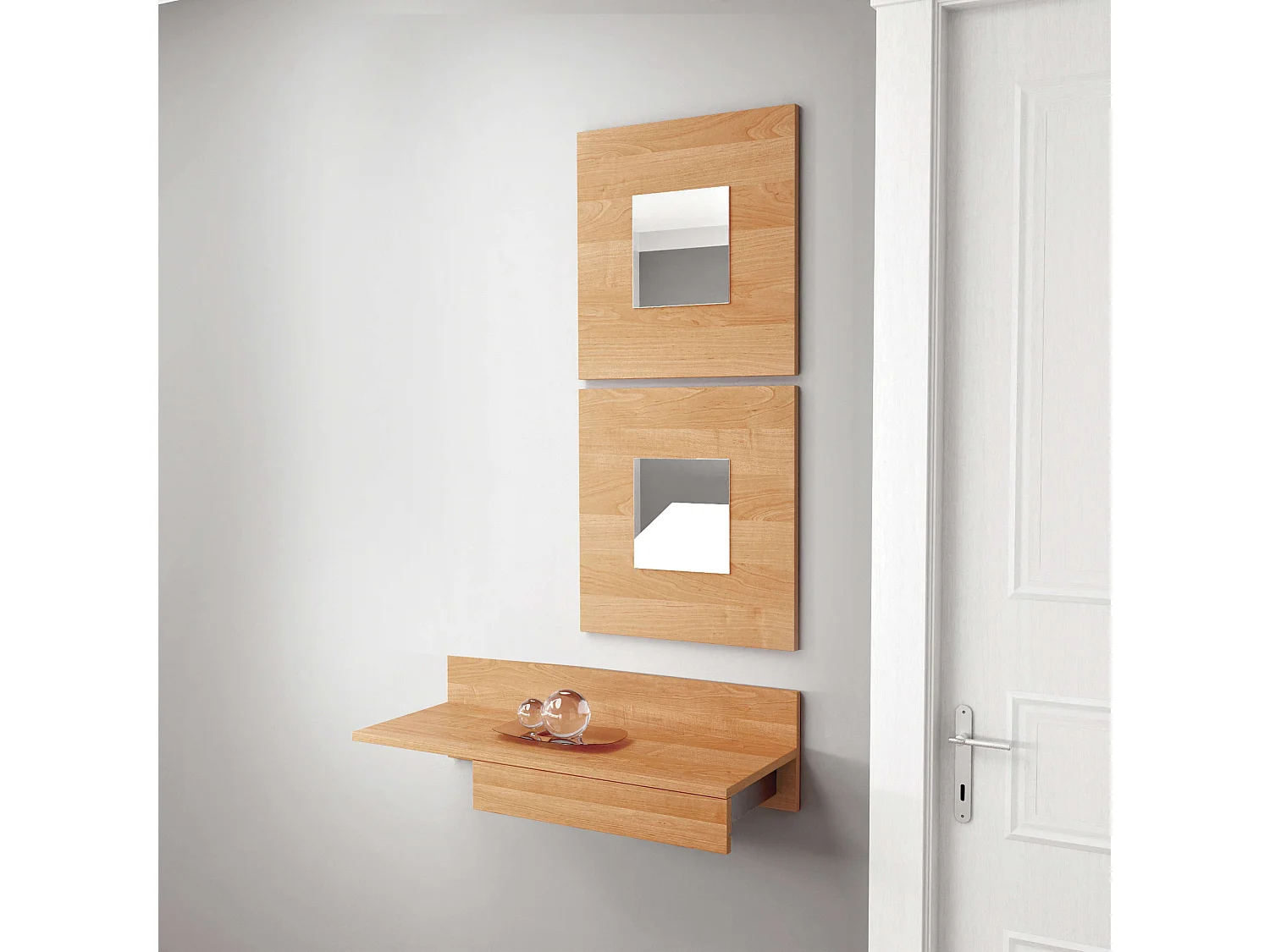 Mueble Entrada Cajún Recibidor Colgado Cerezo 70x20x28 cm