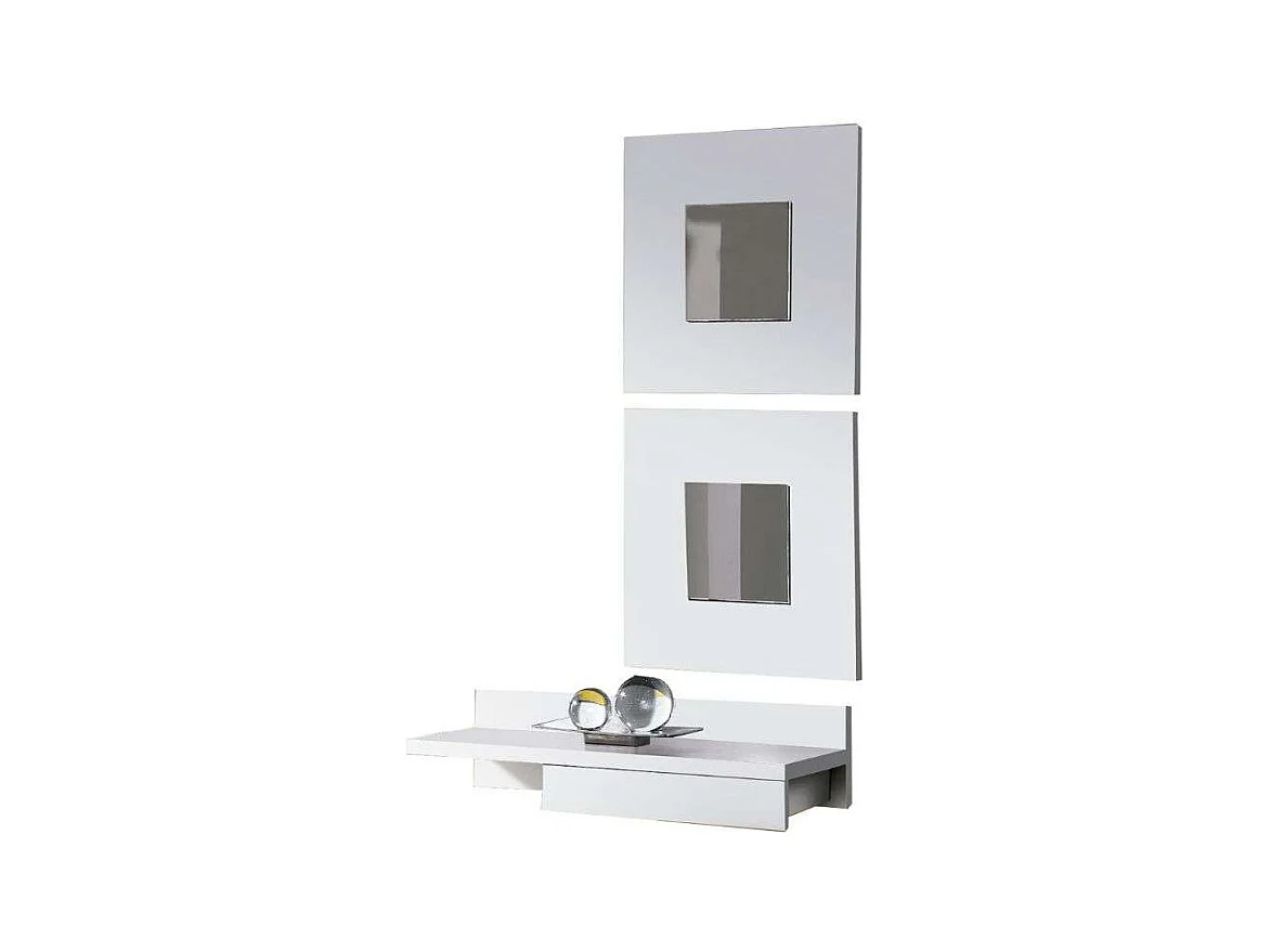 Mueble Entrada Cajún 2 Espejos Blanco 70cm