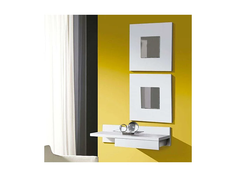 Mueble Entrada Cajún 2 Espejos Blanco 70cm