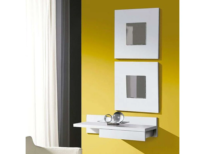 Mueble Entrada Cajún 2 Espejos Blanco 70cm