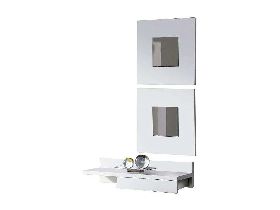 Mueble Entrada Cajún 2 Espejos Blanco 70cm