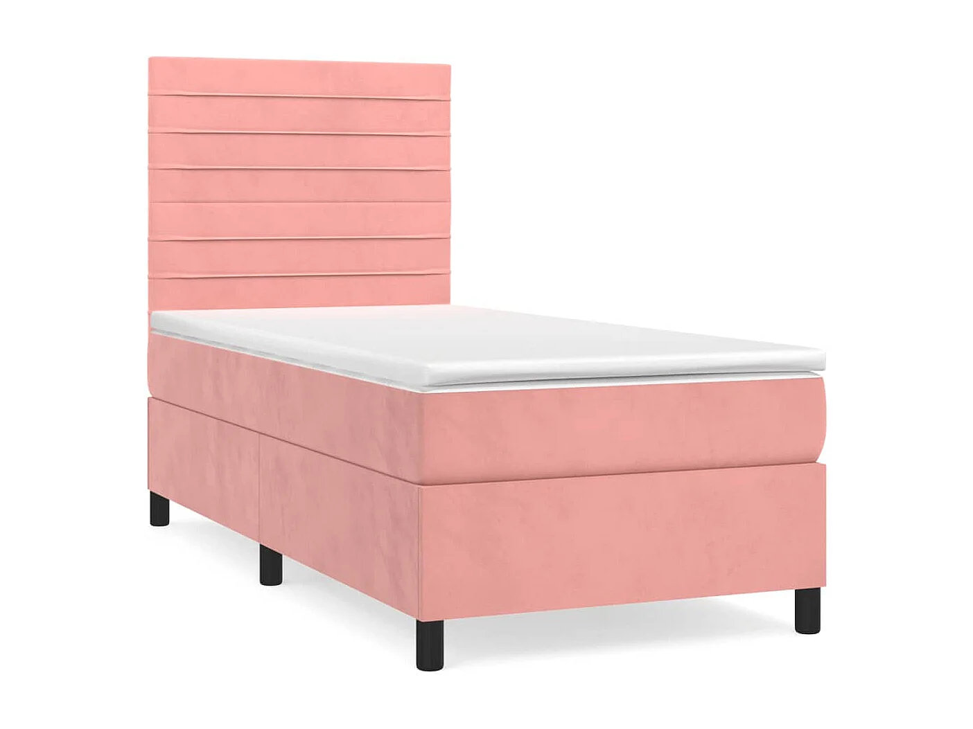 Einzelbett | Bettgestell | Boxspringbett mit Matratze Rosa 80x200 cm Samt SHL862498