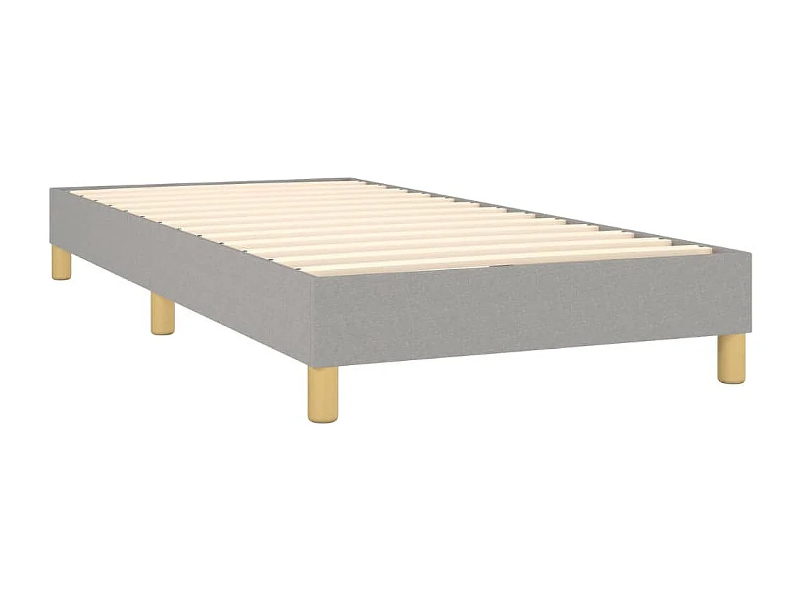 Einzelbett | Bettgestell | Boxspringbett mit Matratze Hellgrau 90x190 cm Stoff SHL335619