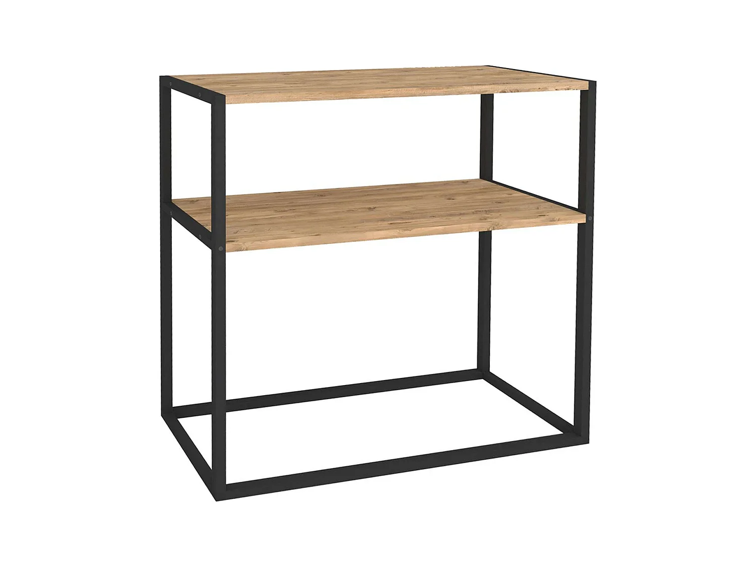 Prateleiras para móveis de corredor de entrada Rus, preto e carvalho Safir, 90x90x34 cm