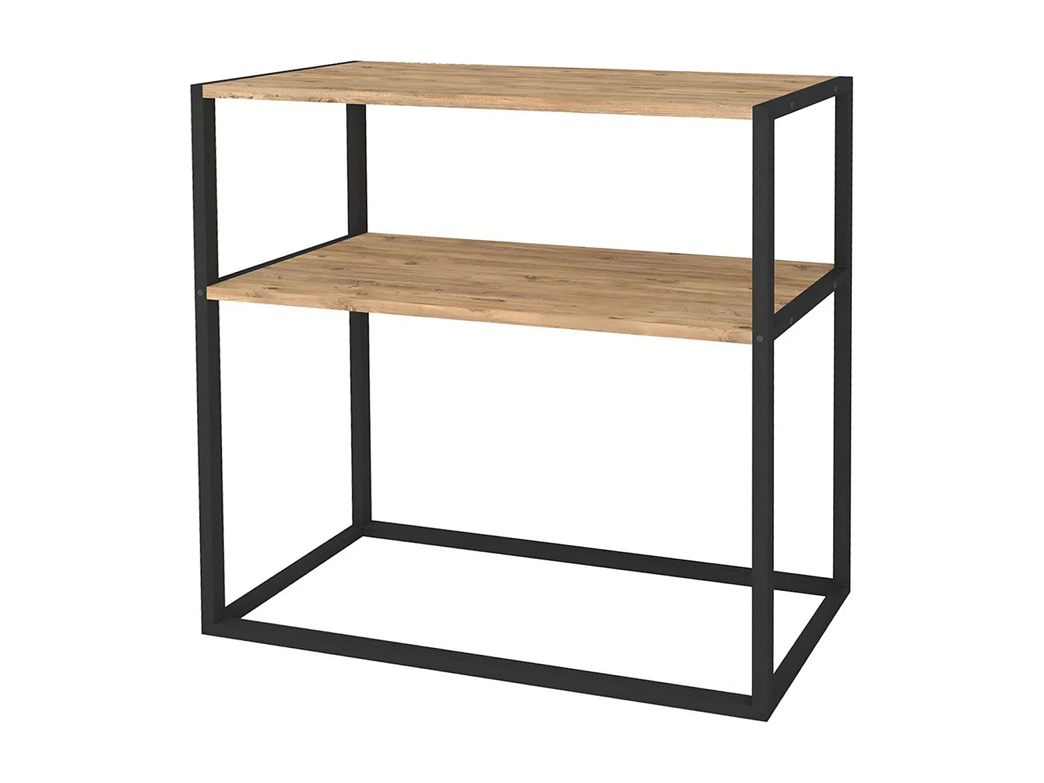 Meuble d'entrée Rus Étagères Noir et Chêne Safir 90x90x34 cm