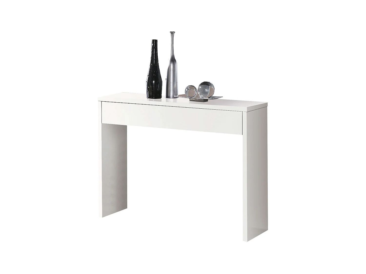 Mueble Recibidor Lupe Almacenaje Cajón y Espejos Blanco 101 cm
