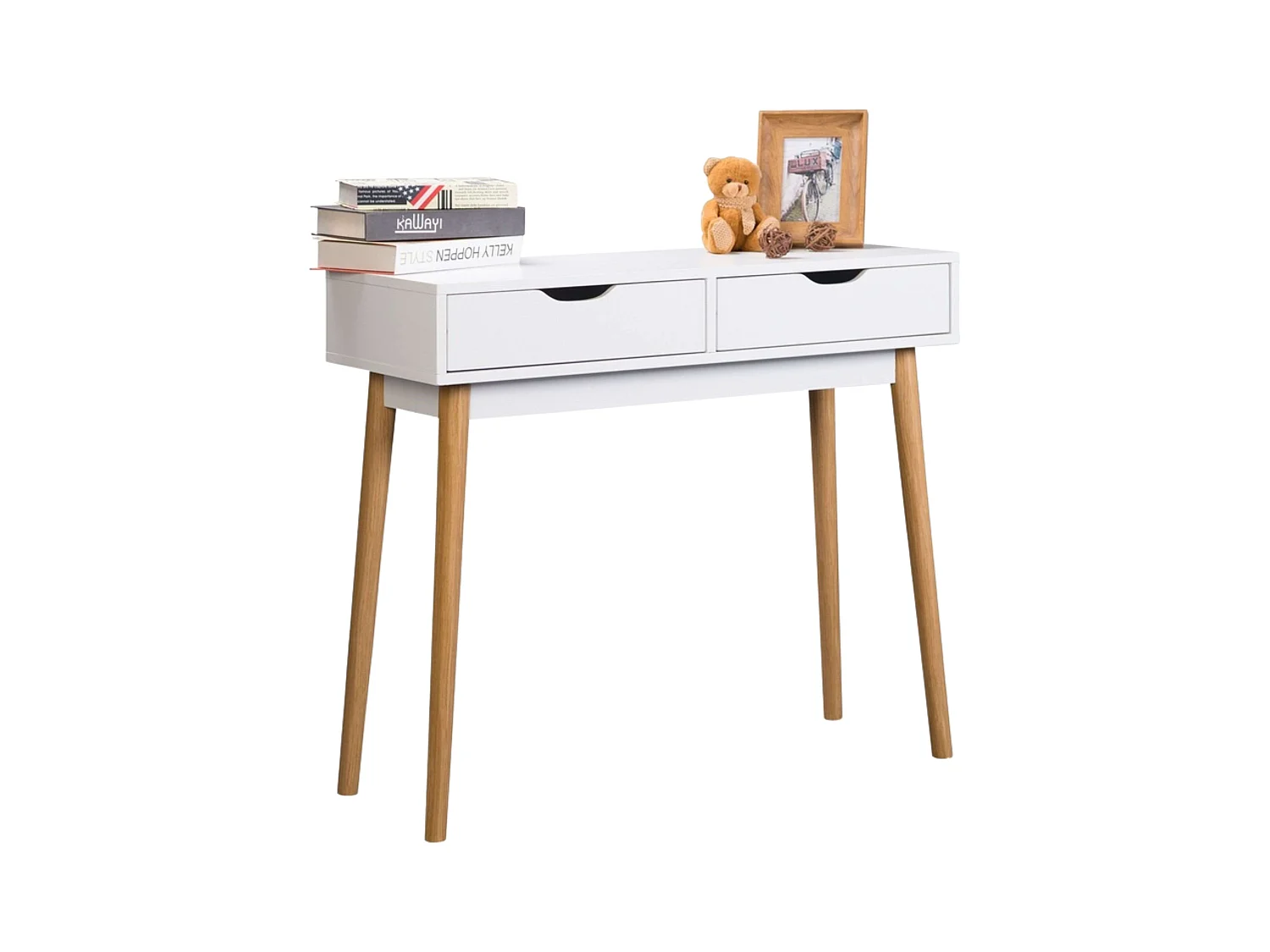 Recibidor Fiano blanco 2 cajones 78x90x35 cm