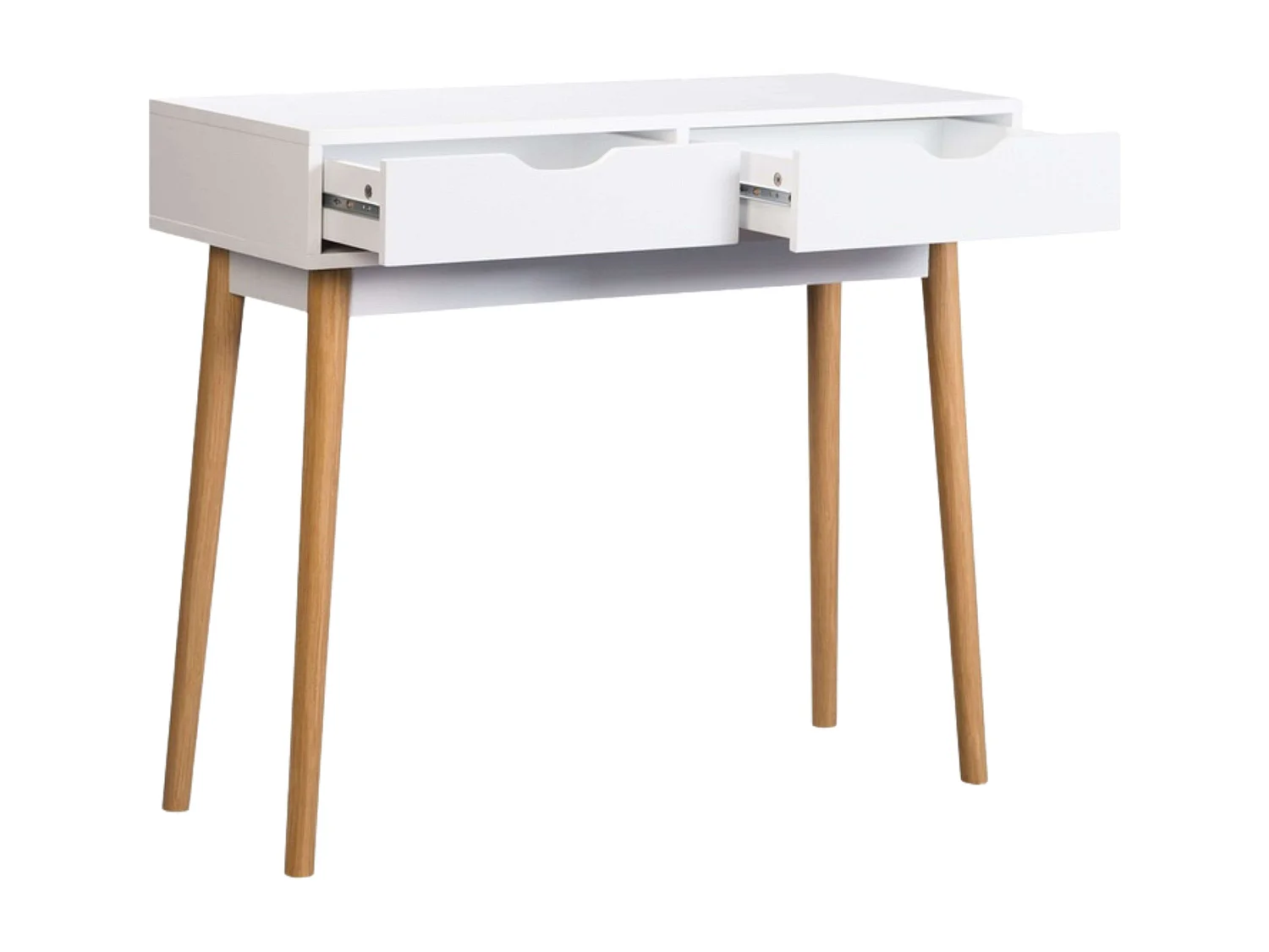 Mesa de hall branca Fiano com 2 gavetas, 78x90x35 cm