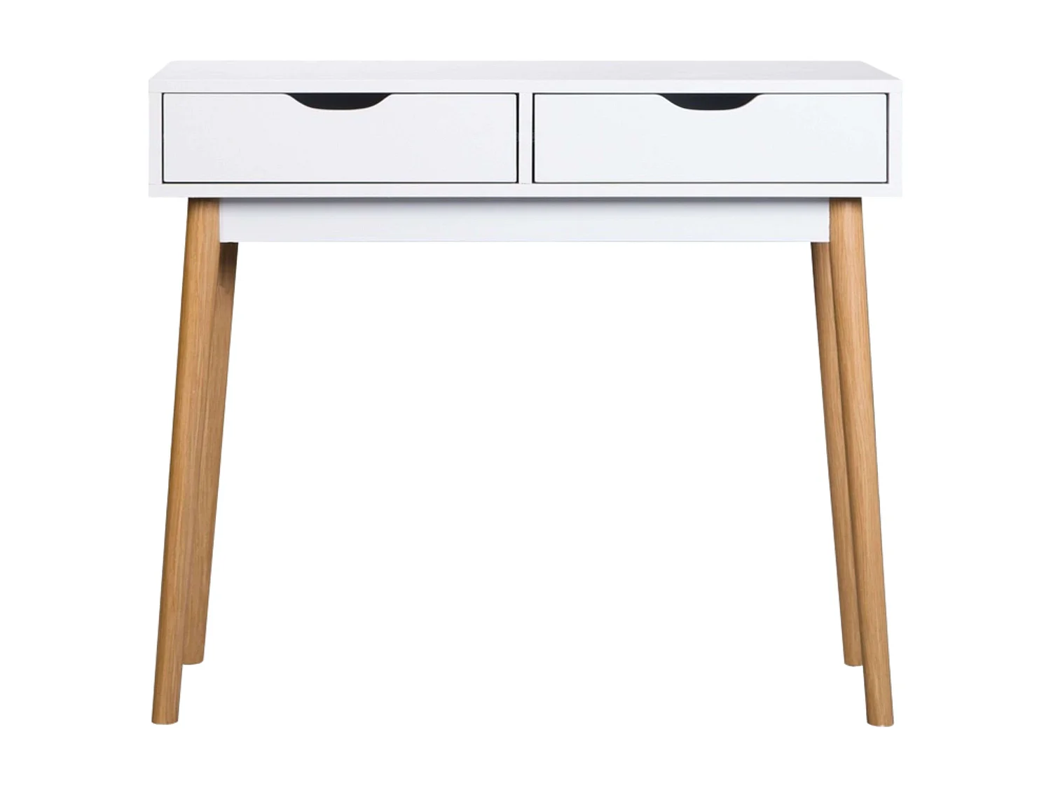 Mesa de hall branca Fiano com 2 gavetas, 78x90x35 cm