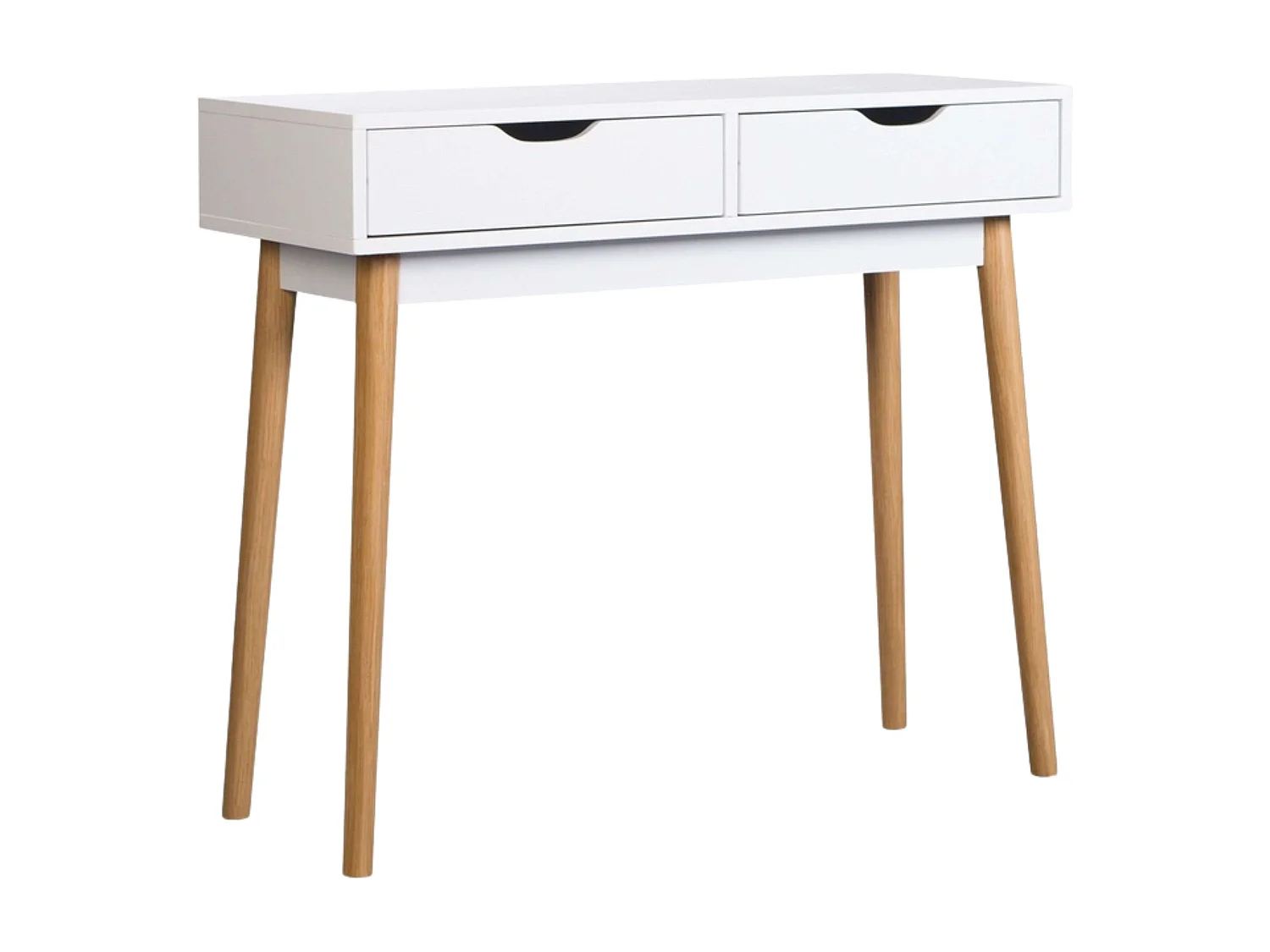 Mesa de hall branca Fiano com 2 gavetas, 78x90x35 cm