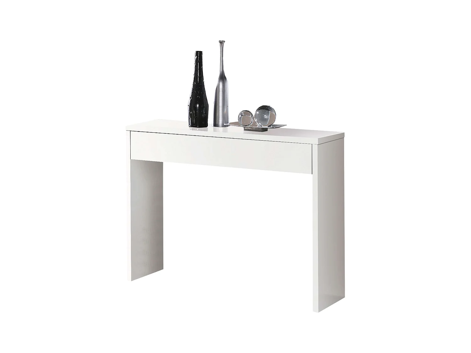 Mueble Entrada Recibidor Lupe Moderno Blanco 101x76x30 cm