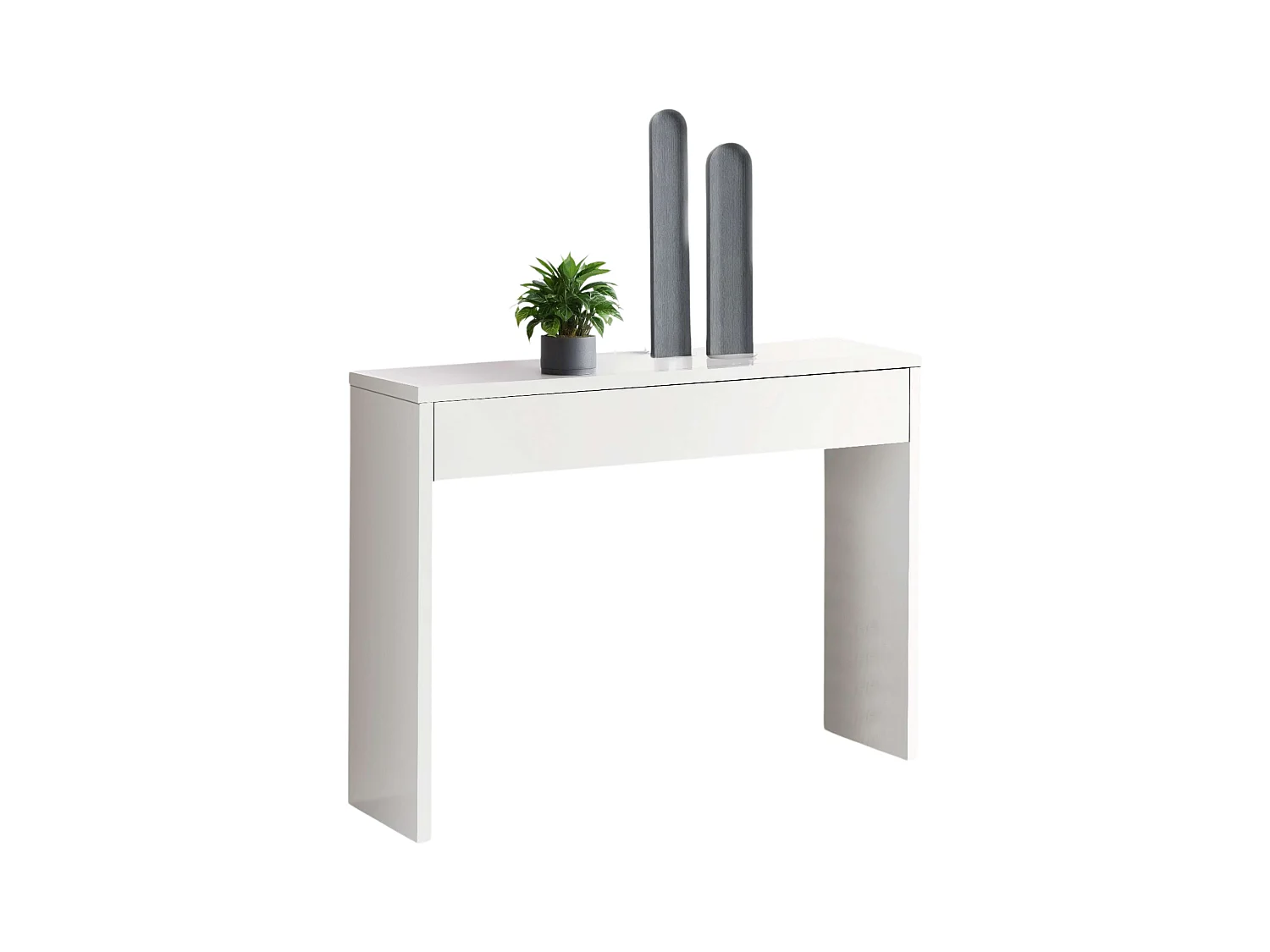 Mueble Entrada Recibidor Lupe Moderno Blanco 101x76x30 cm