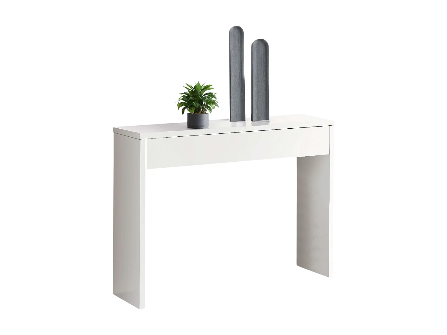 Meuble d'entrée moderne blanc Lupe 101x76x30 cm