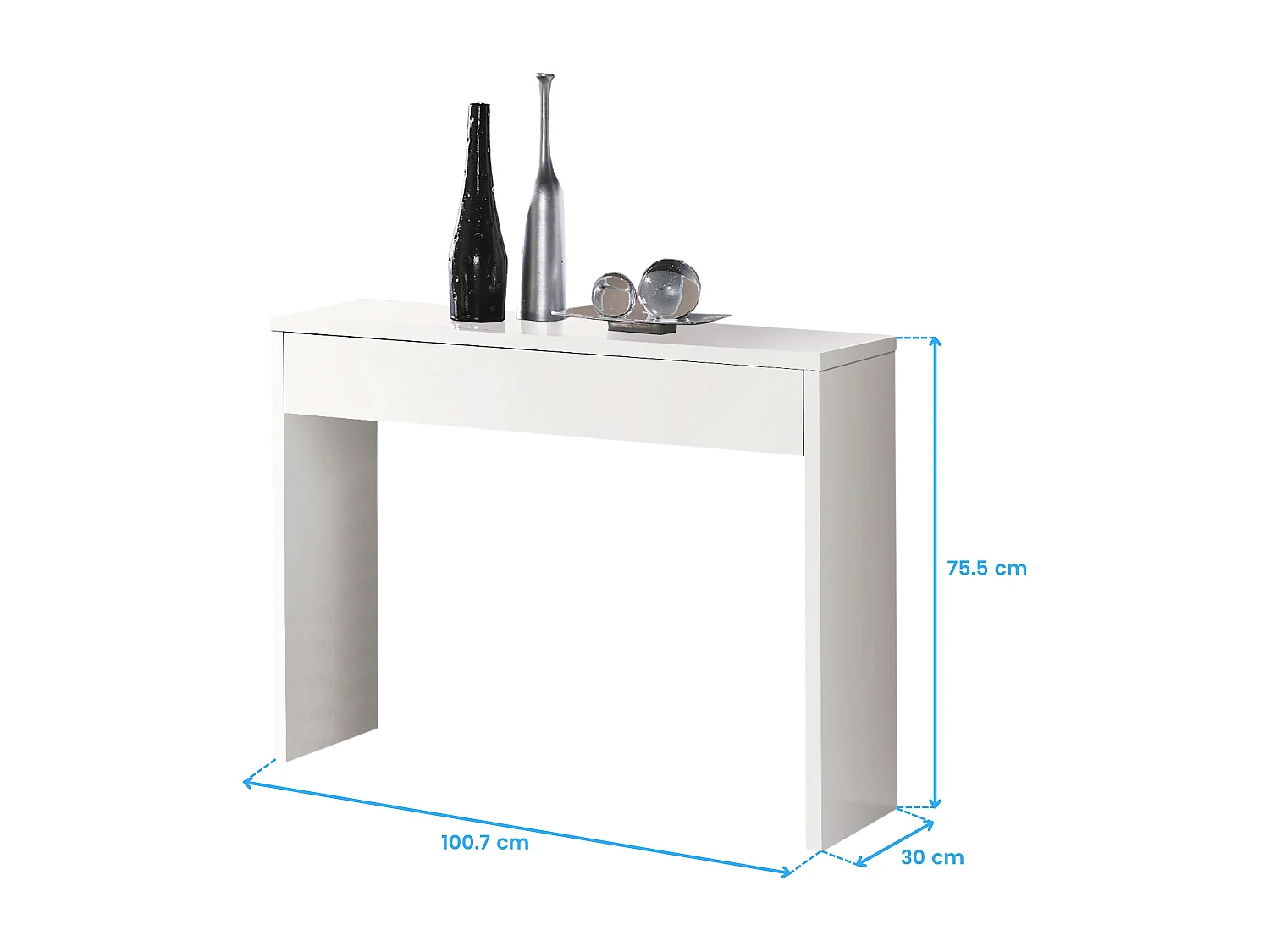 Móveis de corredor brancos modernos Lupe 101x76x30 cm
