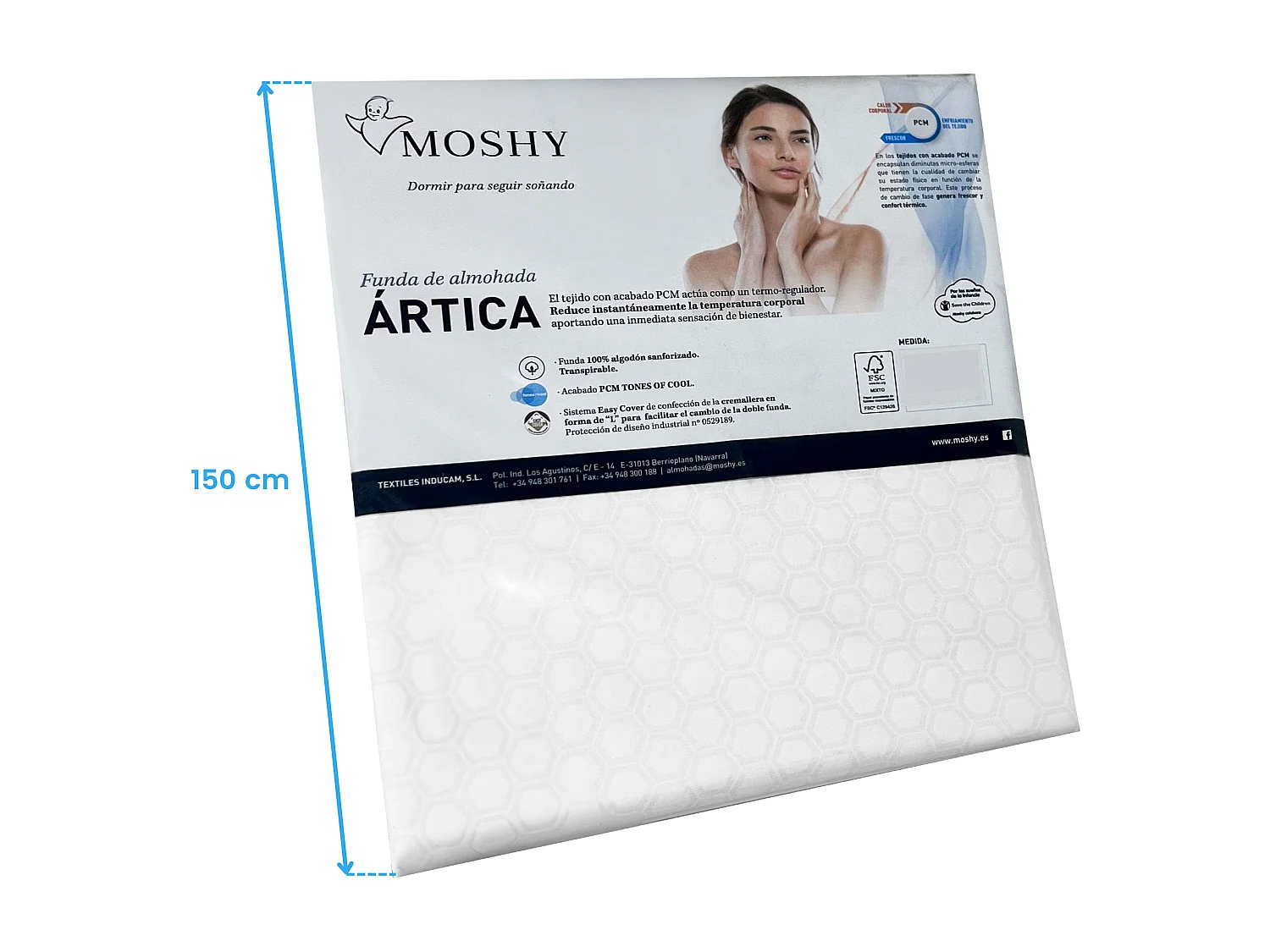 Funda almohada Ártica visco-elástico 100% algodón 150 cm