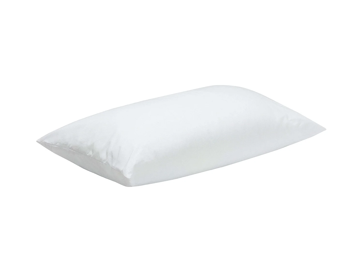 Oreiller en fibre anti-acariens, faible fermeté, tissu coton blanc, 70 cm